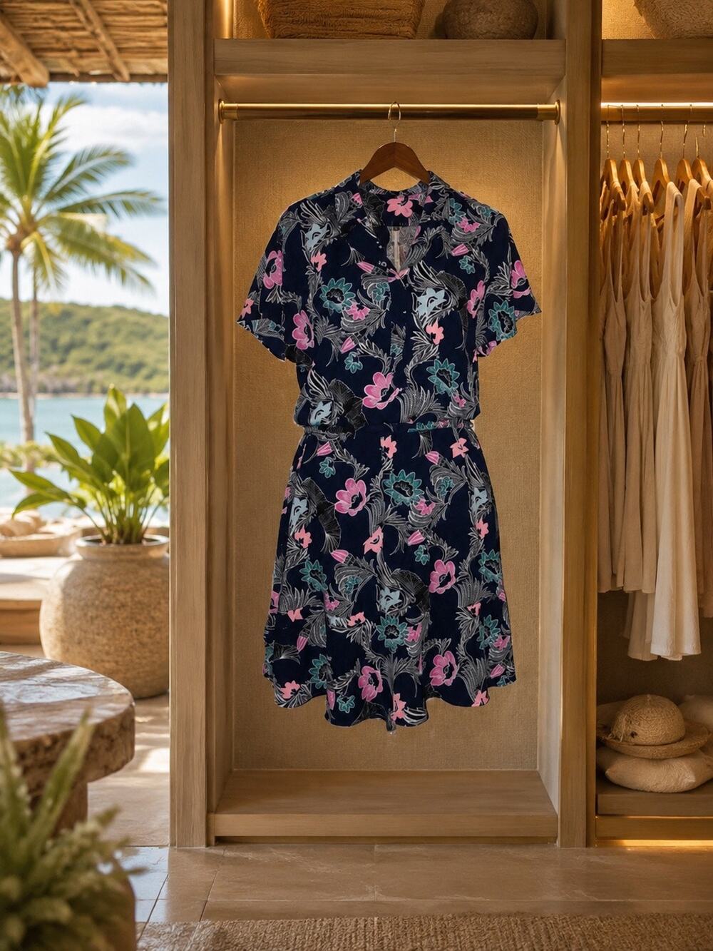 Banana Republic Floral Shirt Dress Size 6 Belted Pockets Preppy Cottagecore Chic
